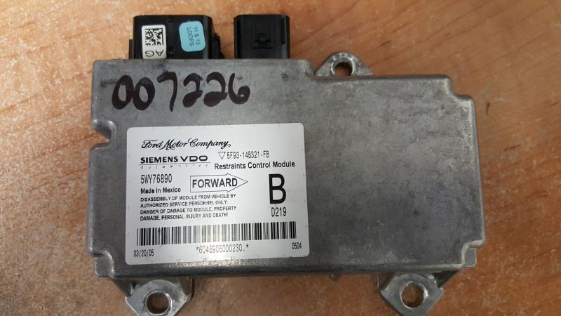2005 FORD FREESTYLE  05 Air Bag; W/roof Air Bag Chassis Control Module