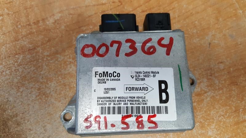 2006 MERCURY MOUNTAINEER  06 Air Bag; W/roof Air Bag St. Louis Built Thru 12/11/05 ID 6L24-14B321-BB Thru BF Chassis Control Module