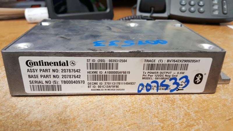 2009 CADILLAC CTS  09-10 Communication; (OnStar Opt UE1) W/voice Recognition (opt UPF) Chassis Control Module