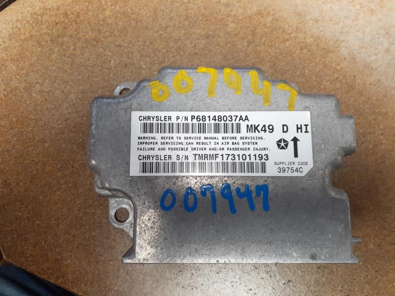 2011 JEEP COMPASS  10-12 Air Bag; (under Center Console) W/o Front Seat Air Bag Chassis Control Module