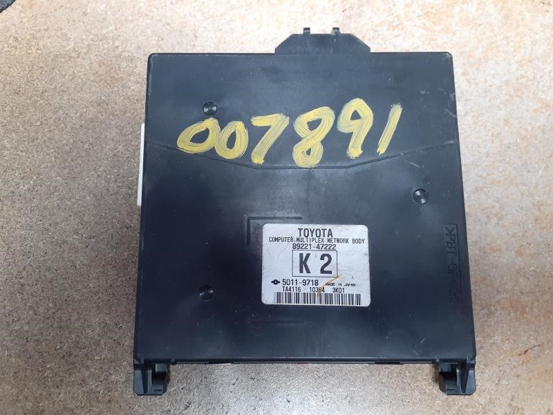 TOYOTA PRIUS 2014 Multiplex Network (LH dash), Prius V (VIN EU, 7th and 8th digit), ID 89221-47222 Chassis Control Module