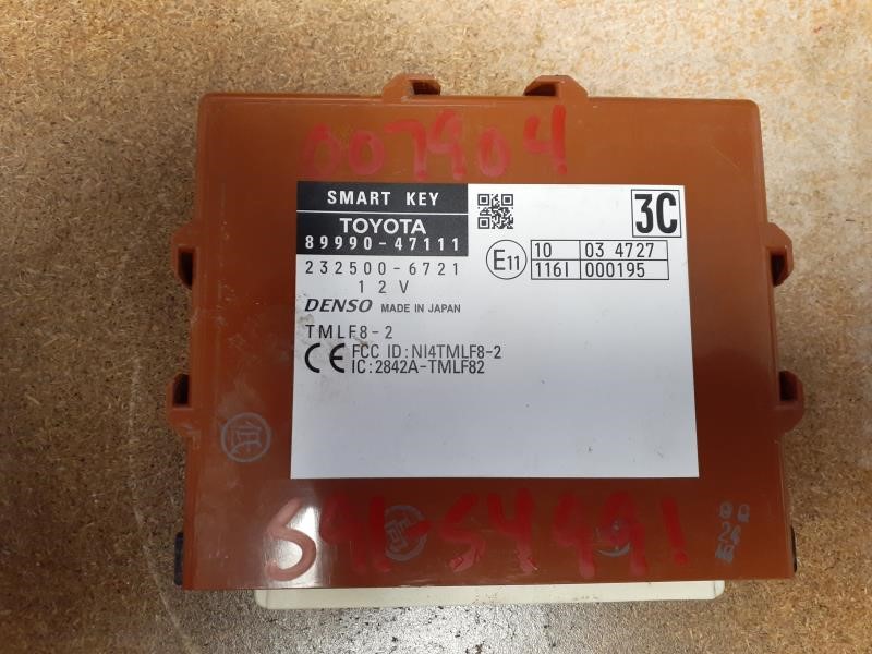 TOYOTA PRIUS 2012-2014 Theft-Locking keyless ignition, (Smart Key), (RH dash), Prius V (VIN EU, 7th and 8th digit), ID 89990-47111 Chassis Control Module