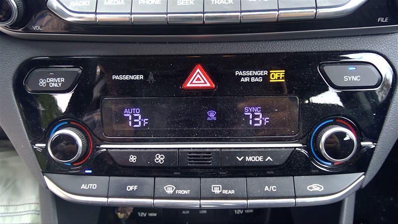 2018 HYUNDAI IONIQ  17-19 VIN D (8th Digit PHEV) Temperature Control