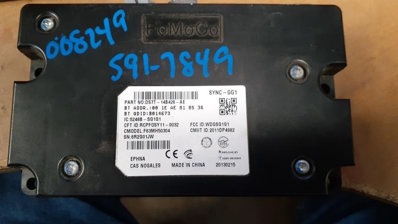 2013 FORD FUSION  13-14 Communication; (voice Recognition Module Sync Under Console) ID DS7T-14B428-AG Chassis Control Module