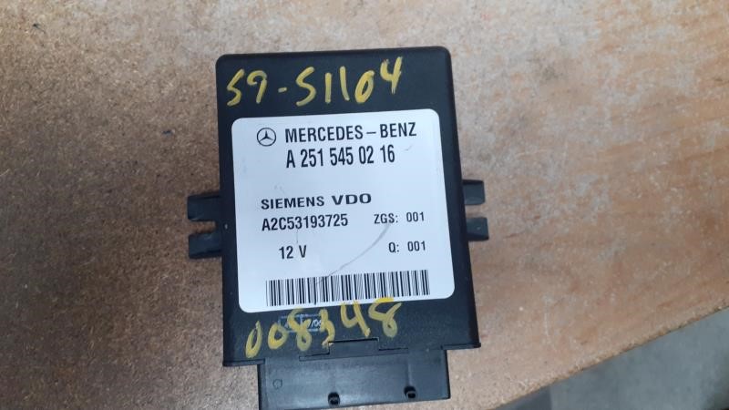 2007 MERCEDES-BENZ MERCEDES R-CLASS  10-12 251 Type Suspension; (R350) Suspension (engine Compartment) ID 2515450216 Chassis Control Module