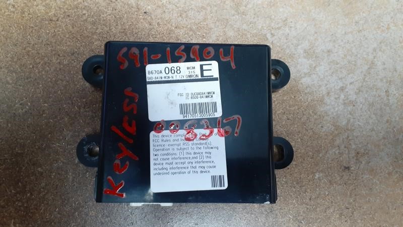 2014 MITSUBISHI OUTLANDER SPORT  13-16 Theft-Locking; Keyless Entry (LH Side Of AC Assembly) Chassis Control Module