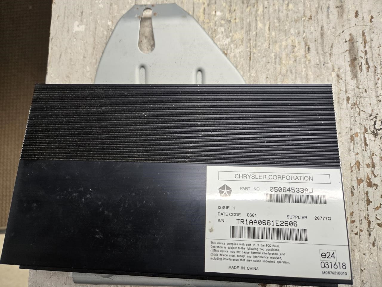 DODGE DURANGO 2016 amplifier, ID 68248754AC Radio Audio - All