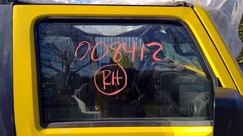 2008 JEEP WRANGLER  18 (full Door) VIN W (6th Digit JK Body) R. Door Glass Front
