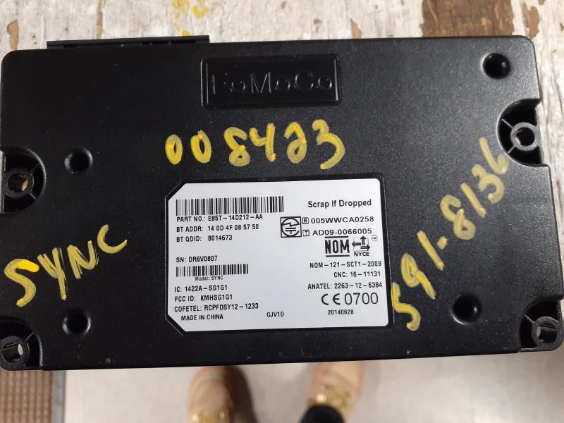 2014 FORD FOCUS  14 Communication; (voice Recognition Sync Module) ID EB5T-14D212-AA Chassis Control Module