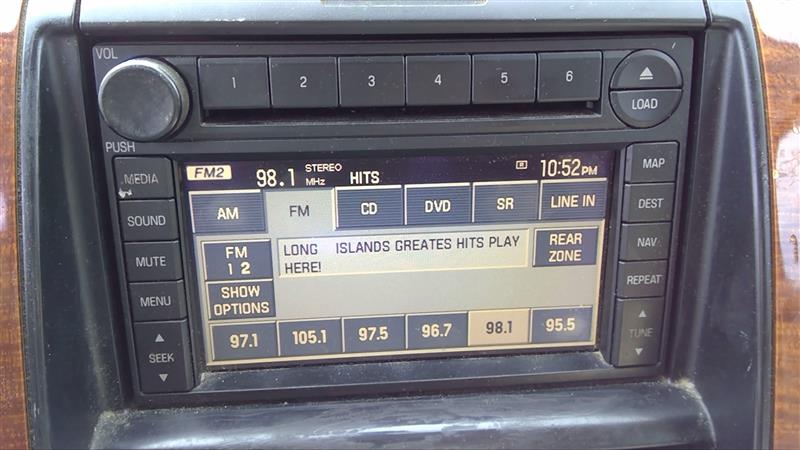 2007 FORD EXPLORER  07 Exc. Sport Trac; Receiver (Sirius Ready) AM-FM-6 CD-navigation System ID 7L2T-18K931-CA Thru 7L2T-18K931-CC Radio Audio