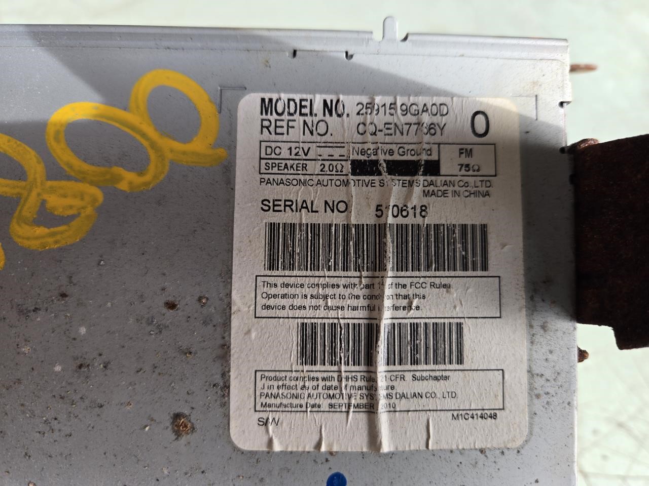 2011 NISSAN PATHFINDER 08-12 Receiver (AM-FM-stereo-CD) 6