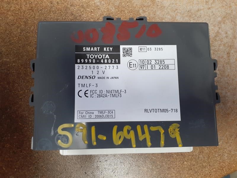 TOYOTA HIGHLANDER 2008-2010 Theft-Locking keyless ignition, (Smart Key), (RH dash), ID 89990-48020 Chassis Control Module