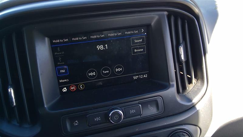 2019 CHEVROLET COLORADO  20 Control Panel W/o Screen Radio Audio