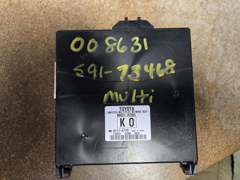 2014 TOYOTA PRIUS  13-15 Multiplex Network; (LH Dash) Prius (VIN DU 7th And 8th Digit) ID 89221-47260 Chassis Control Module
