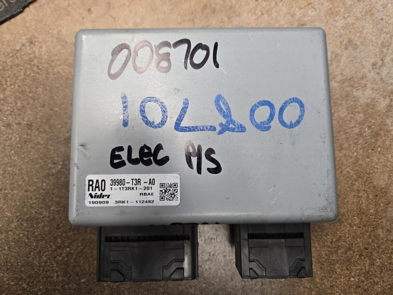 2019 ACURA ILX  19-21 Steering; (electric Power Steering Control RH Kick Panel) ID 39980T3RA01 Chassis Control Module