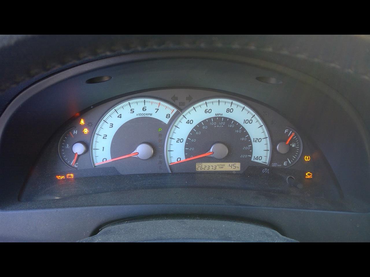 2007 TOYOTA CAMRY  07-09 (cluster) MPH VIN E (5th Digit) (2.4L 4 Cylinder 2AZFE Engine) AT Exc. XLE; W/o Vehicle Stability Control; SE Speedometer Head Cluster