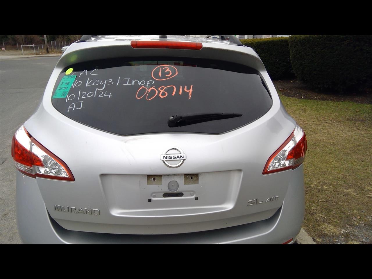 2013 NISSAN MURANO  11-14 4 Dr W/rear View Camera (rear View Monitor) W/power Lift Decklid Tailgate