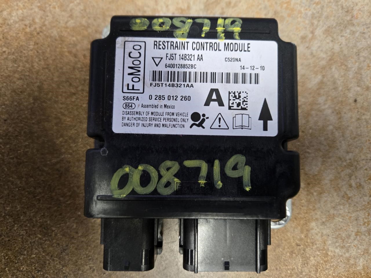 2015 FORD ESCAPE  15-16 Air Bag; Chassis Control Module