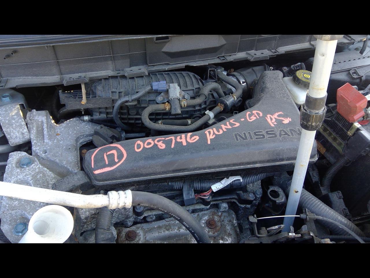 NISSAN ROGUE 2017 2.5L (VIN A, 4th digit, QR25DE), VIN J (1st digit, Japan built) Engine Assembly