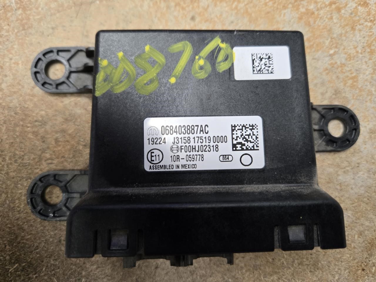 2019 DODGE DODGE 3500 PICKUP  18-20 Network Gateway; Chassis Control Module