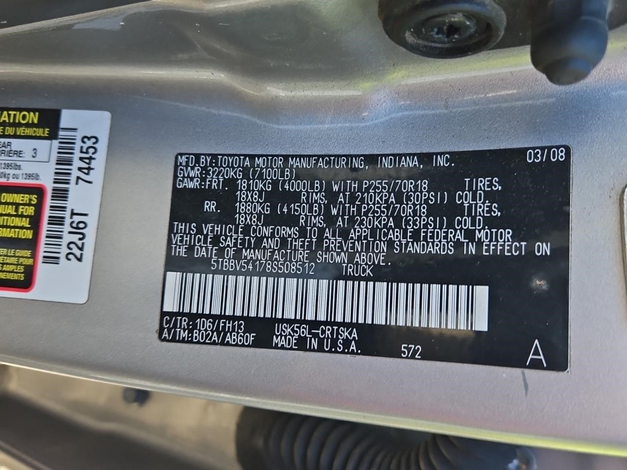 2008 TOYOTA TUNDRA  20-21 Front Axle 4.30 Ratio Carrier Assembly