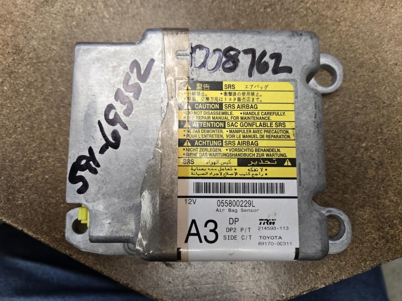 2008 TOYOTA TUNDRA  07-09 Air Bag; Air Bag Control (center Console) Extended Cab (4 Dr) Chassis Control Module