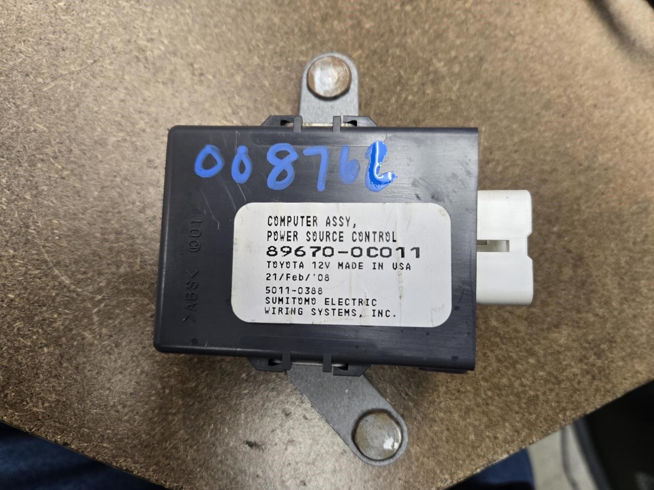 2008 TOYOTA TUNDRA  07-10 Power Supply; (power Source Control) (RH Dash) Chassis Control Module