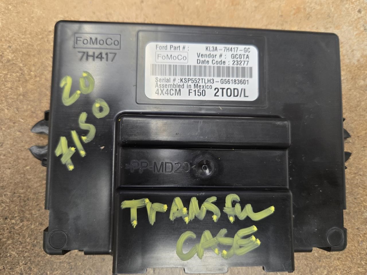 2020 FORD FORD F150 PICKUP  19-20 Transfer Case; (electronic Shift On The Fly) 4 Mode Transfer Case W/electronic Locking Differential Chassis Control Module