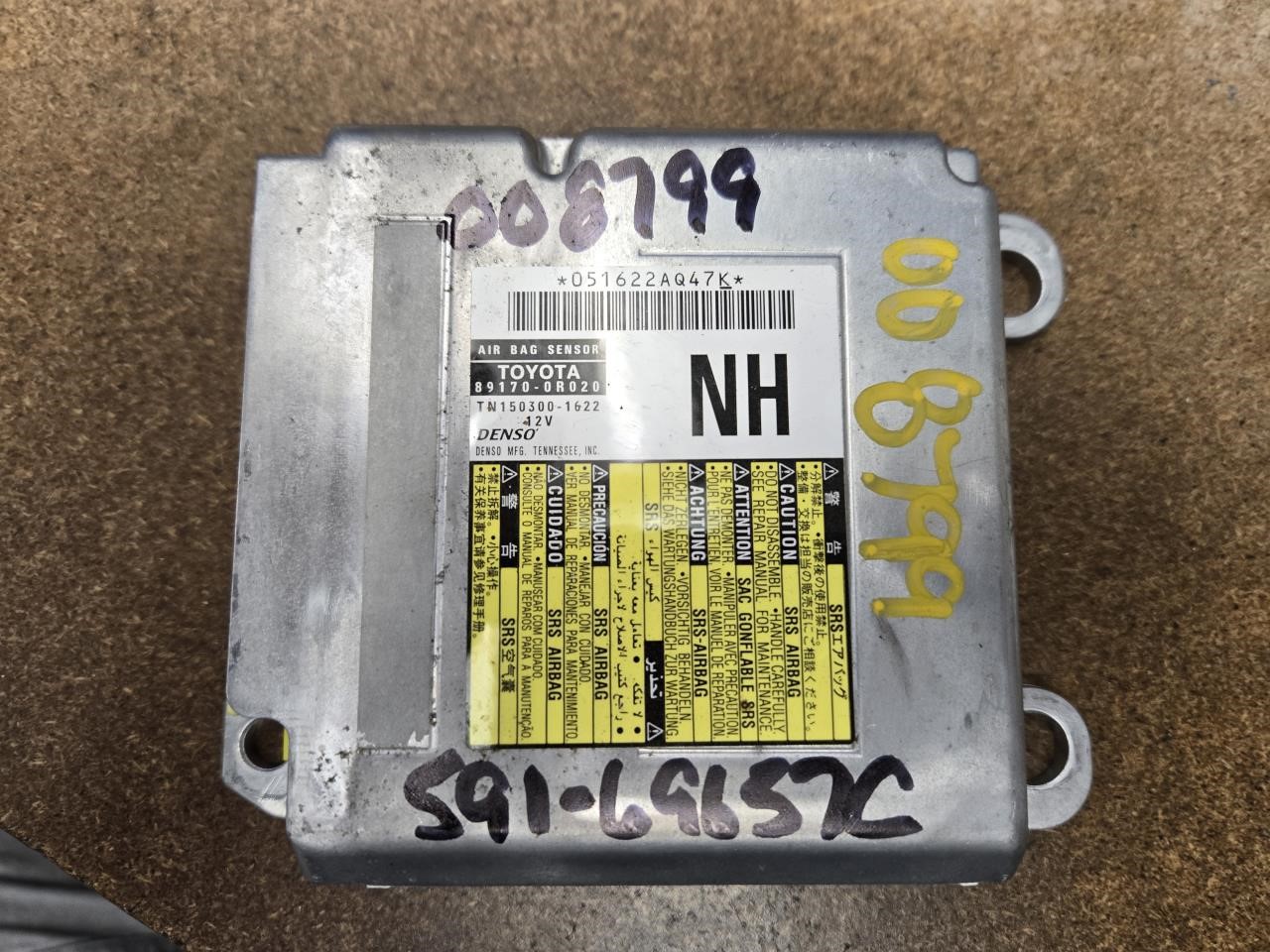 2011 TOYOTA RAV4  11 Air Bag; Air Bag (under Console) North America Built Chassis Control Module
