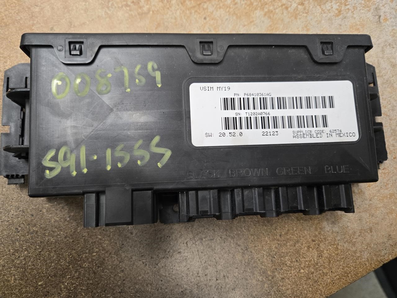 2022 DODGE DODGE 3500 PICKUP  19-20 Multifunction; (vehicle Systems Interface) Chassis Control Module