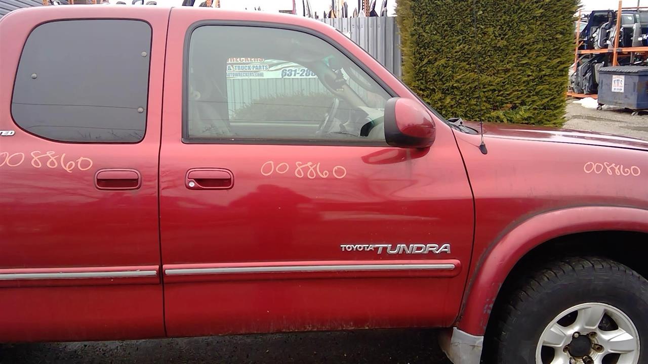 2002 TOYOTA TUNDRA  05-06 W/o Crew Cab; R. Electric Windows W/side Moulding Door Assembly Front