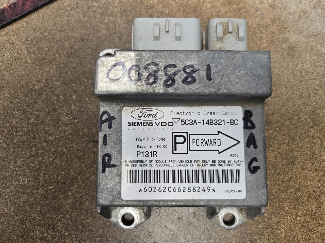 2007 FORD FORD F350SD PICKUP  05-07 Air Bag; Chassis Control Module