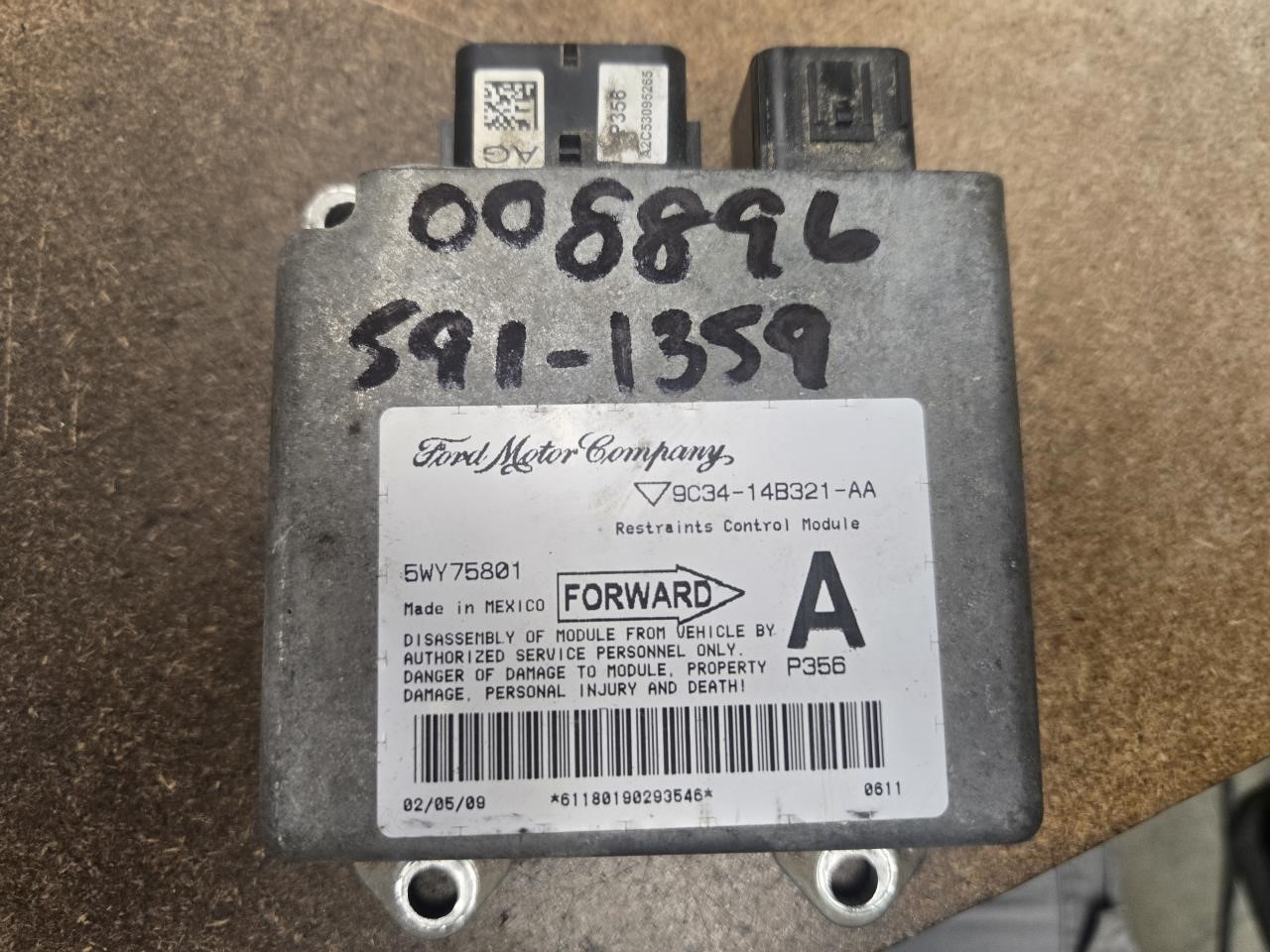 2009 FORD FORD F350SD PICKUP  08-10 Air Bag; Chassis Control Module