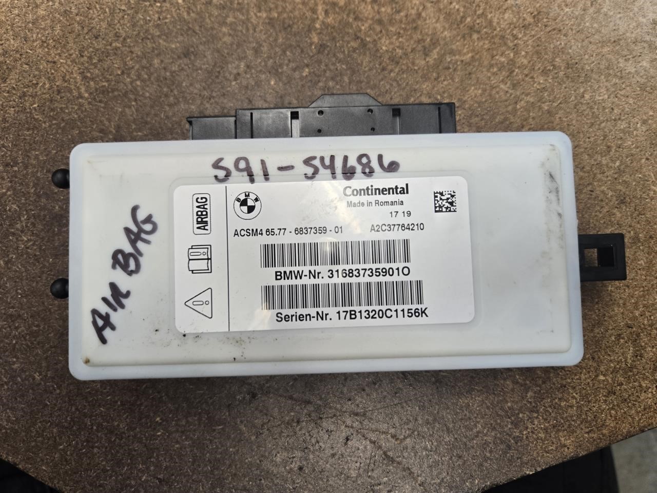 2017 BMW 320I Chassis Control Module